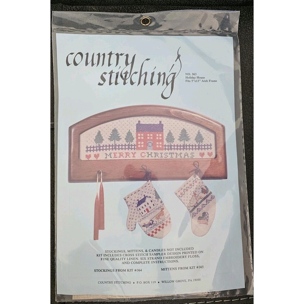 Country Stitching Sampler Kit USA #363 House House Only Merry Christmas Sign